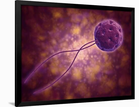 Conceptual Image of a Viral Spore-null-Framed Art Print