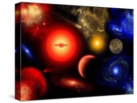 Conceptual Image of Binary Star Systems That are Found Throughout Our Galaxy-Stocktrek Images-Stretched Canvas
