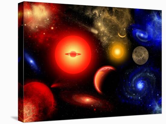 Conceptual Image of Binary Star Systems That are Found Throughout Our Galaxy-Stocktrek Images-Stretched Canvas