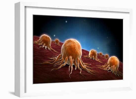 Conceptual Image of Cancer Virus-null-Framed Art Print