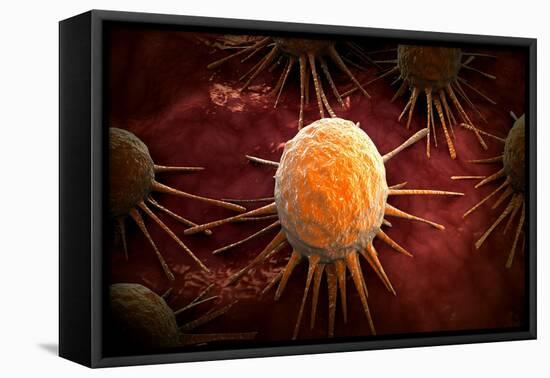 Conceptual Image of Cancer Virus-null-Framed Stretched Canvas