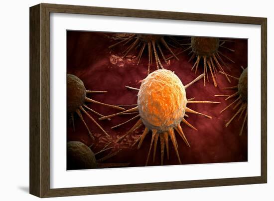 Conceptual Image of Cancer Virus-null-Framed Art Print