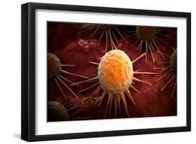 Conceptual Image of Cancer Virus-null-Framed Art Print