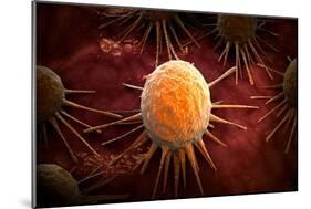 Conceptual Image of Cancer Virus-null-Mounted Art Print