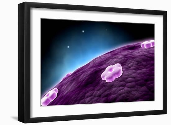 Conceptual Image of Cell Nucleus-null-Framed Art Print