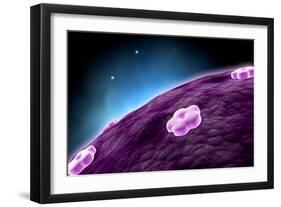 Conceptual Image of Cell Nucleus-null-Framed Art Print