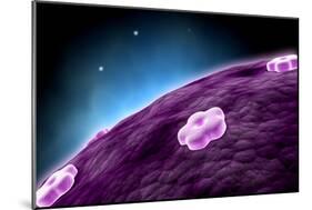 Conceptual Image of Cell Nucleus-null-Mounted Art Print