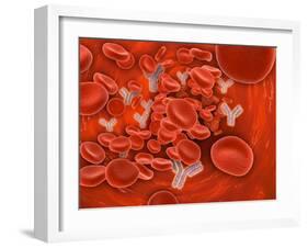 Conceptual Image of Chromosomes Inside the Blood Stream-null-Framed Art Print