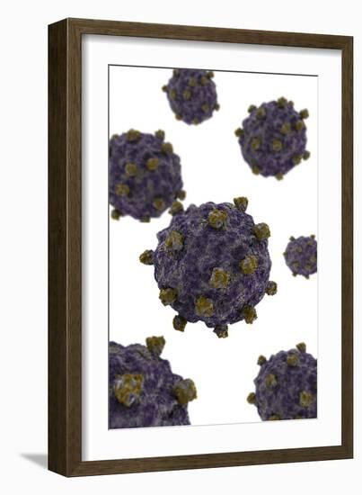 Conceptual Image of Coxsackievirus-null-Framed Art Print