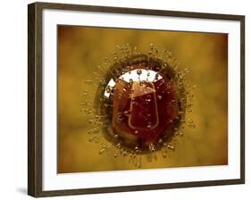 Conceptual Image of Coxsackievirus-null-Framed Art Print