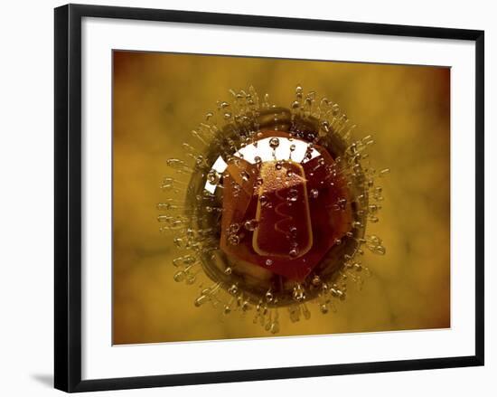 Conceptual Image of Coxsackievirus-null-Framed Art Print