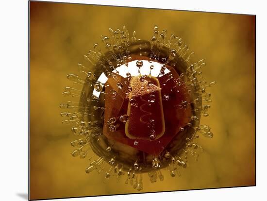 Conceptual Image of Coxsackievirus-null-Mounted Art Print