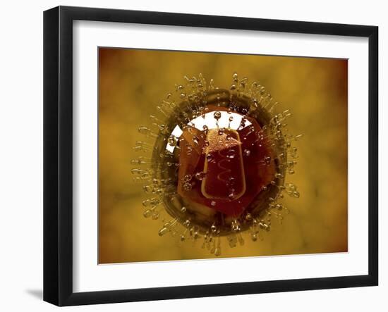 Conceptual Image of Coxsackievirus-null-Framed Art Print