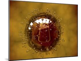 Conceptual Image of Coxsackievirus-null-Mounted Art Print