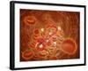 Conceptual Image of Ebola Virus in Artery-null-Framed Art Print