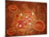 Conceptual Image of Ebola Virus in Artery-null-Mounted Art Print