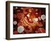 Conceptual Image of Ebola Virus in Blood Stream-null-Framed Art Print