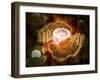 Conceptual Image of Endoplasmic Reticulum around a Cell Nucleus-null-Framed Art Print