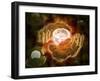 Conceptual Image of Endoplasmic Reticulum around a Cell Nucleus-null-Framed Art Print