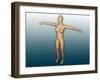 Conceptual Image of Female Body with Arms Extended-null-Framed Art Print