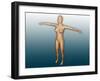 Conceptual Image of Female Body with Arms Extended-null-Framed Art Print