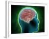 Conceptual Image of Female Body with Brain, Side View-null-Framed Art Print