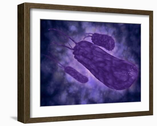 Conceptual Image of Helicobacter-null-Framed Art Print