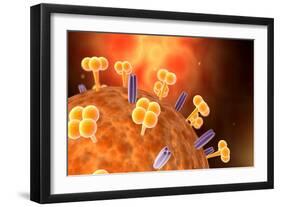 Conceptual Image of Influenza Causing Flu-null-Framed Art Print