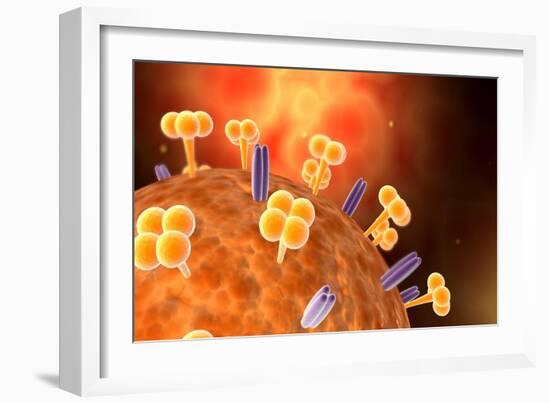 Conceptual Image of Influenza Causing Flu-null-Framed Art Print