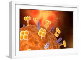 Conceptual Image of Influenza Causing Flu-null-Framed Art Print