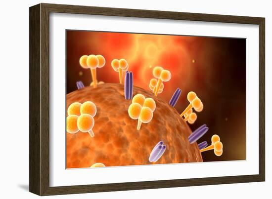 Conceptual Image of Influenza Causing Flu-null-Framed Premium Giclee Print