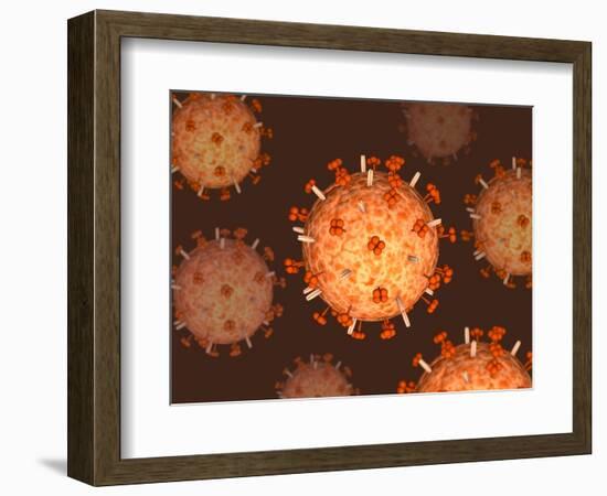 Conceptual Image of Influenza Causing Flu-null-Framed Art Print