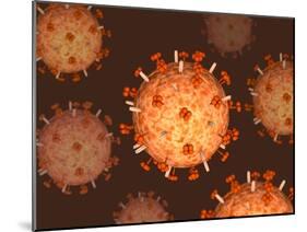 Conceptual Image of Influenza Causing Flu-null-Mounted Art Print