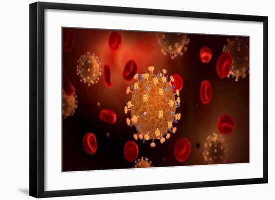 Conceptual Image of Influenza Causing Flu-null-Framed Art Print