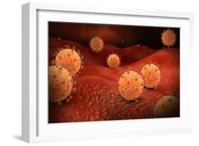 Conceptual Image of Influenza Causing Flu-null-Framed Art Print