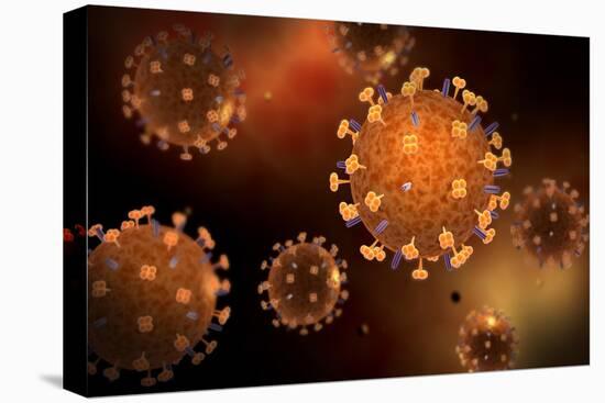 Conceptual Image of Influenza Causing Flu-null-Stretched Canvas