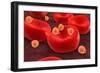 Conceptual Image of Malaria Parasites Within Red Blood Cells-null-Framed Art Print