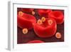 Conceptual Image of Malaria Parasites Within Red Blood Cells-null-Framed Art Print