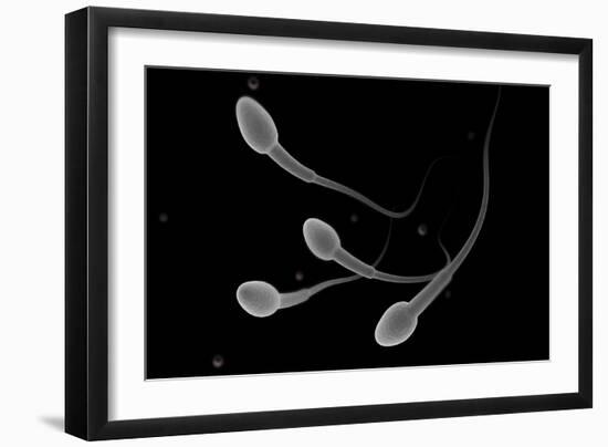 Conceptual Image of Male Sperm-null-Framed Art Print