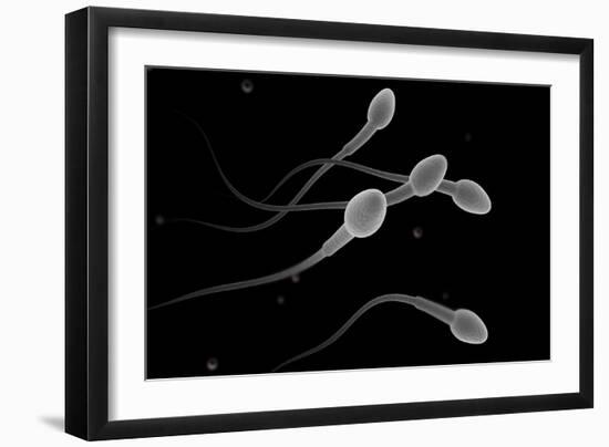 Conceptual Image of Male Sperm-null-Framed Art Print