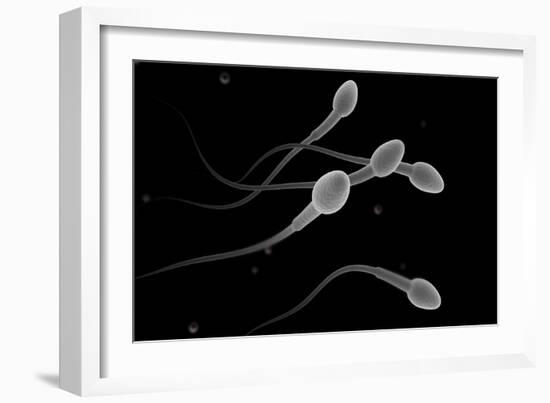 Conceptual Image of Male Sperm-null-Framed Art Print