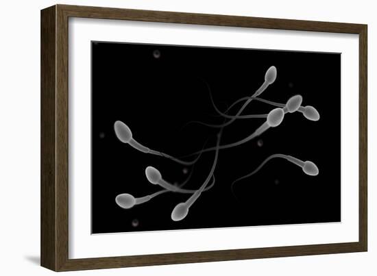 Conceptual Image of Male Sperm-null-Framed Art Print