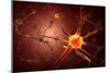 Conceptual Image of Neuron-null-Mounted Art Print