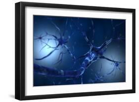 Conceptual Image of Neuron-null-Framed Art Print