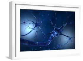 Conceptual Image of Neuron-null-Framed Art Print