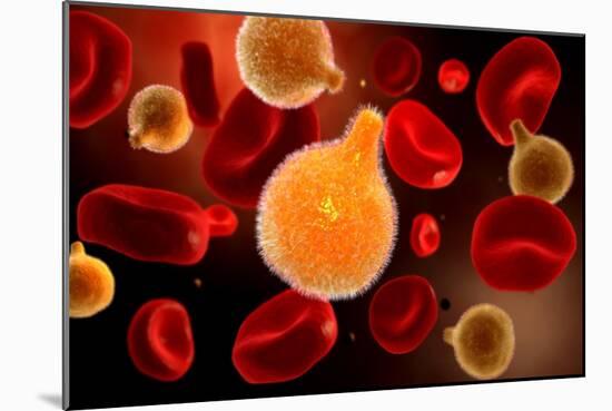 Conceptual Image of Plasmodium Causing Malaria-null-Mounted Art Print