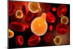 Conceptual Image of Plasmodium Causing Malaria-null-Mounted Art Print