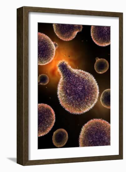 Conceptual Image of Plasmodium Causing Malaria-null-Framed Art Print