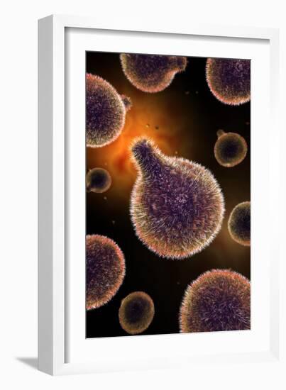 Conceptual Image of Plasmodium Causing Malaria-null-Framed Art Print