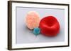 Conceptual Image of Platelet, Red Blood Cell and White Blood Cell-null-Framed Art Print